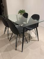 Glazen eettafel, Huis en Inrichting, Tafels | Eettafels, 100 tot 150 cm, Rechthoekig, 50 tot 100 cm, Ophalen of Verzenden