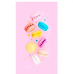 Fotobehang Palm Roze Macarons 280x159 cm, Huis en Inrichting, Stoffering | Behang, Ophalen of Verzenden, Minder dan 10 m², Roze