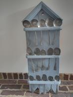 oud antiek lepelrek tinnen lepels ijsblauw, Antiek en Kunst, Antiek | Tin, Ophalen