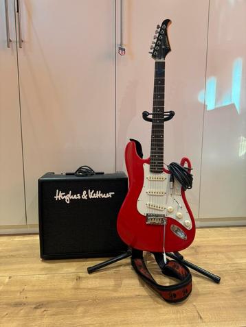 Silvertone SS11/R gitaar met Hughes & Kettner speaker beschikbaar voor biedingen
