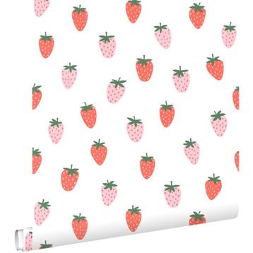 Esta behang aardbeitjes/hartjes/strikjes/zon en maan beschikbaar voor biedingen