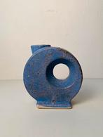 Afina Rijnsburg blauw keramiek vaas , jaren 70, Gebruikt, Blauw, Aardewerk of Porselein, Ophalen of Verzenden