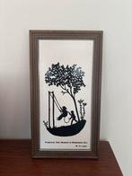 Klein knipkunst schilderijtje met lijst, Minder dan 50 cm, Ophalen of Verzenden, Zo goed als nieuw, Minder dan 50 cm