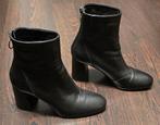Zwarte lederen enkellaarsjes met hak - Maat 38 - Vero Moda, Vero Moda, Zwart, Lage of Enkellaarzen, Ophalen of Verzenden