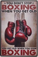 Dont stop boxing boksen reclamebord van metaal wandbord deco