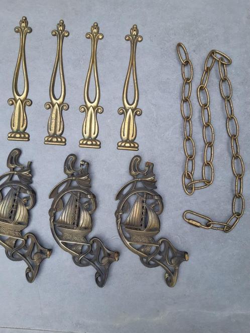 oud koperen/bronzen ornamenten, hang/sluitwerk (ca. 40 st), Antiek en Kunst, Antiek | Koper en Brons, Ophalen