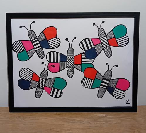 Special Art Vlinders., Antiek en Kunst, Kunst | Schilderijen | Modern, Ophalen of Verzenden