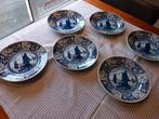6 Delfts blauwe borden Boch, Ø 23 cm, Antiek en Kunst, Antiek | Wandborden en Tegels, Ophalen