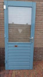 Hardhouten buitendeur, Doe-het-zelf en Verbouw, Ophalen, Gebruikt, 200 tot 215 cm, Glas