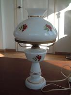prachtige vintage wit opaline lamp tafellamp met rode roos, Ophalen of Verzenden, Gebruikt, Minder dan 50 cm