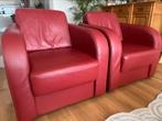 Te koop 2 leren stoelen, Ophalen, Zo goed als nieuw, 75 tot 100 cm