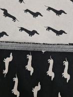 Gobelin Hond Teckel Bontgeweven Stof - 140cm breed, Overige materialen, 120 cm of meer, Zwart, Ophalen of Verzenden