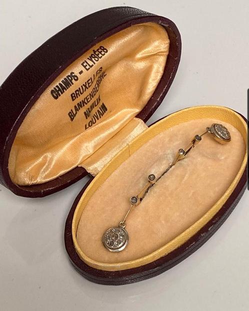 Victoriaanse geel gouden oorbellen diamant, Sieraden, Tassen en Uiterlijk, Antieke sieraden, Oorbellen, Goud, Ophalen of Verzenden