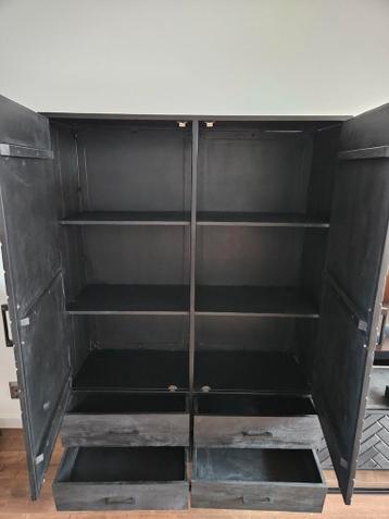 Mangohouten Visgraat kast - Zo Goed Als Nieuw - afbeelding 3