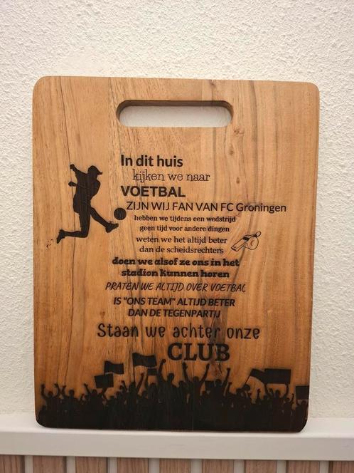 Fc Groningen snijplank wanddecoratie, Huis en Inrichting, Woonaccessoires | Tekstborden en Spreuken, Nieuw, Ophalen of Verzenden