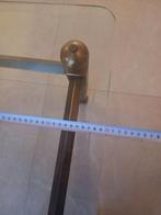 Glazen salontafel met metalen frame, Ophalen, Gebruikt, 100 tot 150 cm, 50 tot 75 cm