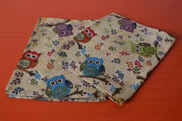 Set van 2 superleuke placemats met funky uiltjesdessin beschikbaar voor biedingen