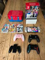 Nintendo Switch OLED + 4 Spellen + 3 Pro Controllers, Ophalen, Zo goed als nieuw, Switch OLED