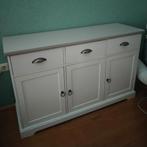 Wit dressoir met licht-taupe blad, 120 x 40 x 75 cm., Huis en Inrichting, Kasten | Dressoirs, Ophalen, Zo goed als nieuw, 25 tot 50 cm