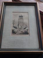 Kerktoren st Michielsgestel Hendrik de Laat Ets, Antiek en Kunst, Kunst | Etsen en Gravures, Ophalen of Verzenden