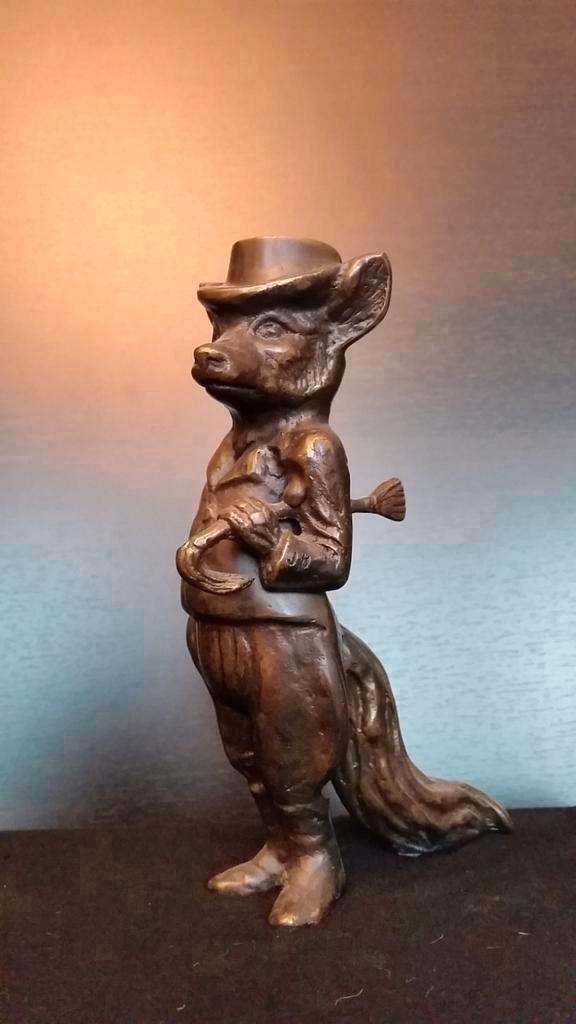 Bronzen beeld The Urban Fox, Antiek en Kunst, Antiek | Koper en Brons, Brons, Ophalen of Verzenden
