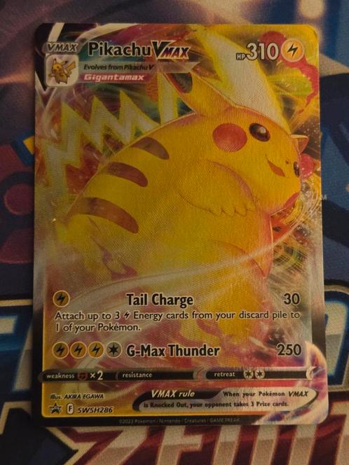 Pikachu VMAX SWSH286 Black Star Promo - EXC/NM, Hobby en Vrije tijd, Verzamelkaartspellen | Pokémon, Zo goed als nieuw, Losse kaart