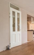 Gratis! Binnendeur wit met twee ramen, Doe-het-zelf en Verbouw, Ophalen, Binnendeur, Zo goed als nieuw, 200 tot 215 cm