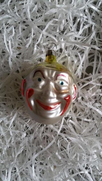 oude kerstbal nr 250 model grimas hoofd beschikbaar voor biedingen