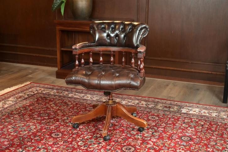 Chesterfield bureaustoel, Huis en Inrichting, Bureaustoelen, Zo goed als nieuw, Bureaustoel, Bruin, Ergonomisch, Ophalen of Verzenden
