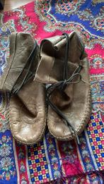 Mocassin leren enkellaarsje, olijfgroen mt 39/40, Verzenden, Zo goed als nieuw, Espadrilles of Moccasins, Groen