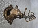 Bronzen Kapstok met Paardenhoofden, Wandkapstok, Gebruikt, Ophalen of Verzenden, Minder dan 100 cm