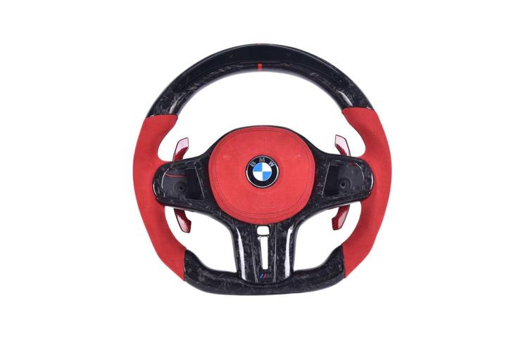 BMW M3/M4 G80 G82 forged carbon & rood Alcantara LED sportst, Auto-onderdelen, Besturing, BMW, Nieuw, Verzenden