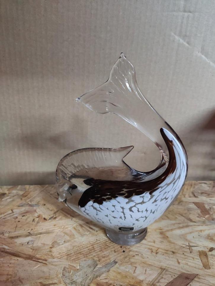 Vintage glazen beeldje vis Guldkroken Hjo Zweden. WD-18, Antiek en Kunst, Antiek | Glas en Kristal, Ophalen of Verzenden