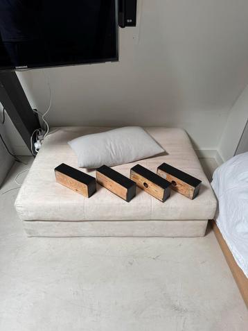 Beige bankstel / poef te koop! beschikbaar voor biedingen