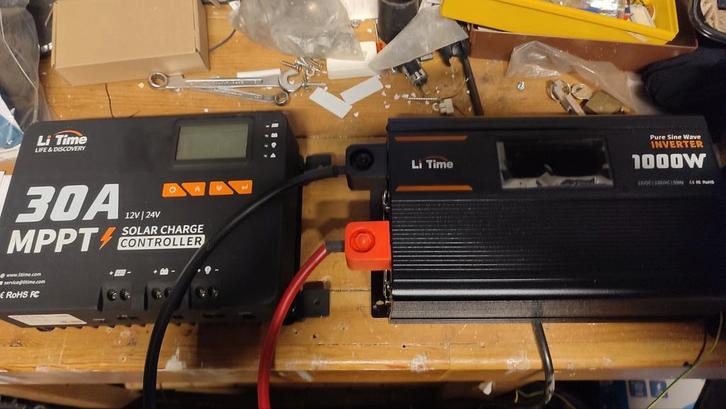 LiTime lithium accu, sinus omvormer, solar lader en netlader, Caravans en Kamperen, Camper-accessoires, Zo goed als nieuw, Ophalen