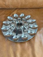 Zilveren Amuse Lepels op Bord, Ophalen of Verzenden, Zo goed als nieuw, Zilver, Los bestek