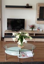 Glazen salontafel, Huis en Inrichting, Tafels | Salontafels, Ophalen, Minder dan 50 cm, 50 tot 100 cm, Modern