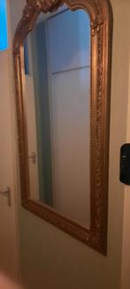 Goudkleurige Spiegel met Minimalistische Omlijsting, Ophalen, 100 tot 150 cm, Zo goed als nieuw, Rechthoekig