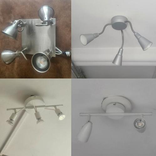 4 ALS NIEUWE RVS Grome/Zilver en Wit Led Plafondlampen Spots, Huis en Inrichting, Lampen | Plafondlampen, Zo goed als nieuw, Metaal