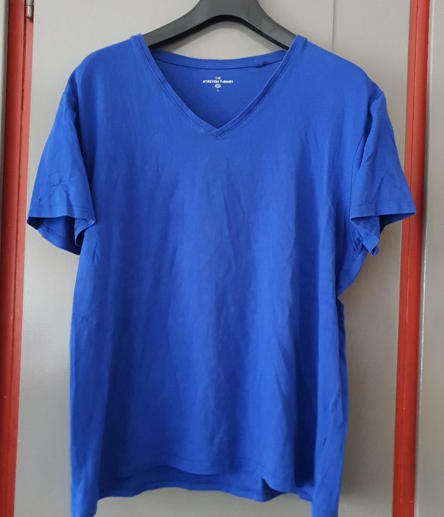 Blauwe basic T-shirt C&A – maat L – stretch, Ophalen of Verzenden, Blauw