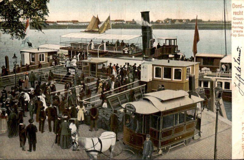Dordrecht - Groothoofd - Aanlegplaats Fop Smit, Verzamelen, Ophalen of Verzenden, Voor 1920, Gelopen, Zuid-Holland