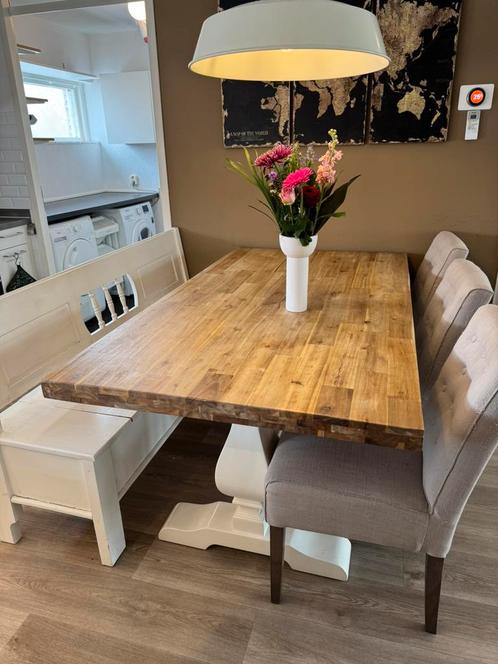 Eettafel landelijk, Huis en Inrichting, Complete eetkamers, Zo goed als nieuw, Ophalen