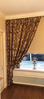 Barok gordijnen / foppers bruin - goud, Huis en Inrichting, Bruin, 200 cm of meer, Ophalen of Verzenden, Zo goed als nieuw