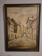 Mooi schilderij Evert Slegers leuk straatje, Antiek en Kunst, Ophalen