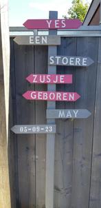 Geboorte Bord/Geboorte Wijzer/Meisje/Roze/Jongen/Blauw/Stoet, Kinderen en Baby's, Kraamcadeaus en Geboorteborden, Gebruikt, Geboortebord