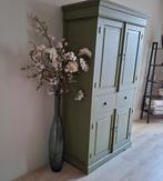 Groen glazen vaas van 1.00mtr, Huis en Inrichting, Woonaccessoires | Vazen, Ophalen, Minder dan 50 cm, Groen, Glas