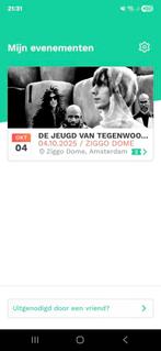 2 tickets 20 jaar  De Jeugd van Tegenwoordig Ziggo Dome, Tickets en Kaartjes, Twee personen, Oktober