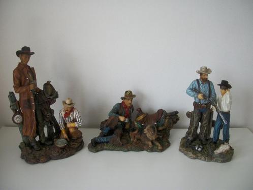 3x Cowboy, Zadel bij eten - Cowboy en Hond - zgan - per stuk, Verzamelen, Beelden en Beeldjes, Zo goed als nieuw, Mens, Ophalen of Verzenden