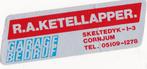 Sticker auto garage Ketellapper Cornjum Friesland, Verzenden, Zo goed als nieuw, Bedrijf of Vereniging