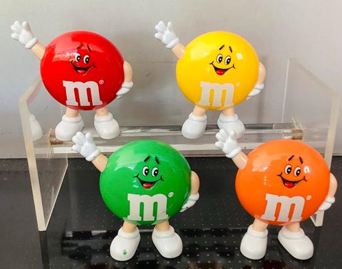4 vintage 1991 M&M mini dispensers, 6cm hoog, Verzamelen, Merken en Reclamevoorwerpen, Zo goed als nieuw, Ophalen